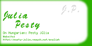 julia pesty business card
